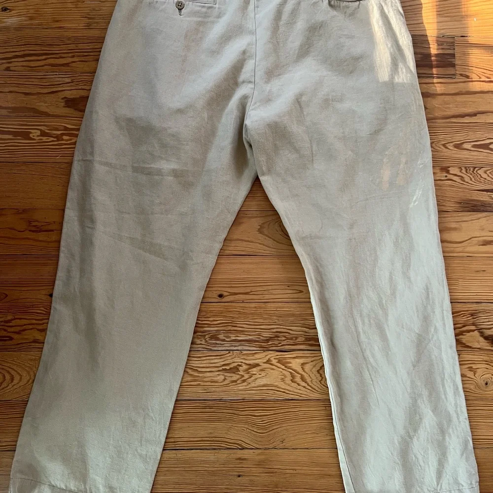 Wythe flat front cotton linen twill chino